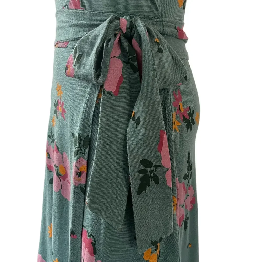 Toad and Co Floral Green Faux Wrap with Tie Waist Dress Size XS - Picture 10 of 15